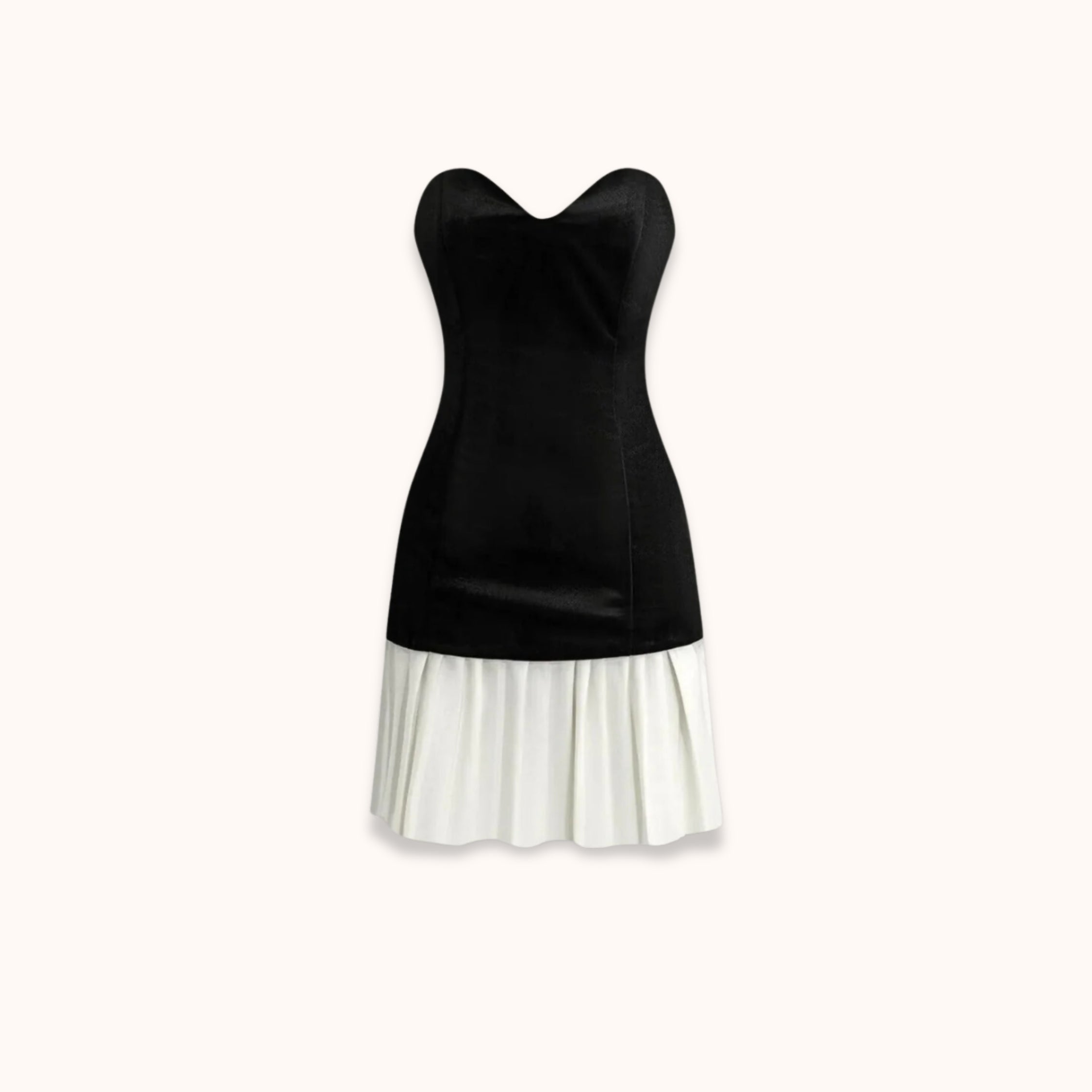 Women’s Velvet Pleat Strapless Mini Dress