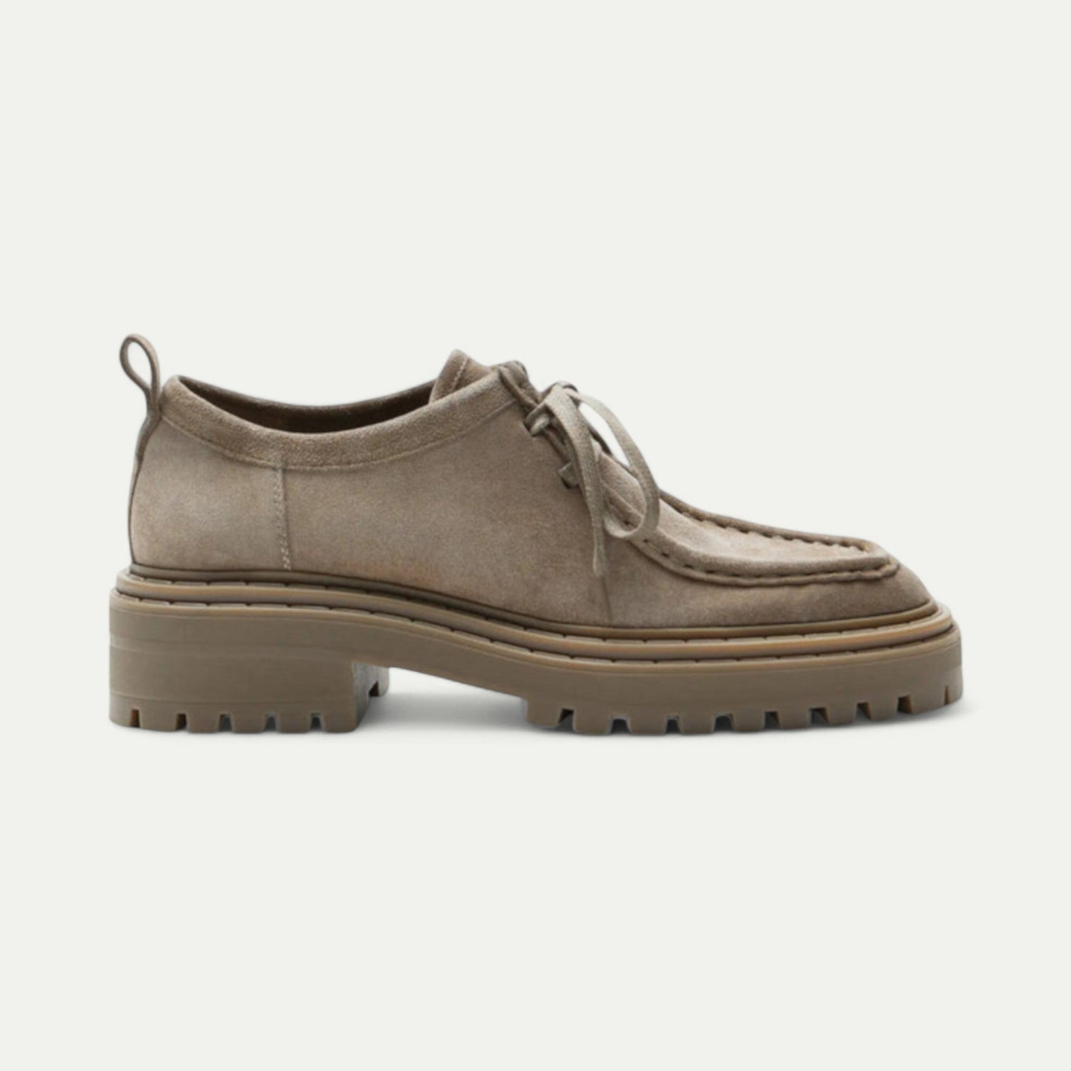 Azirado Beige Loafers with Chunky Sole and Classic Lace-Up Design for Stylish Comfort