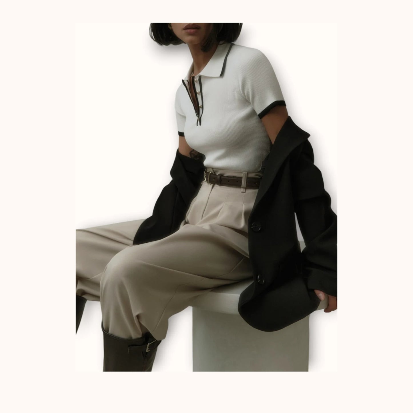Women’s Cropped Polo Shirt