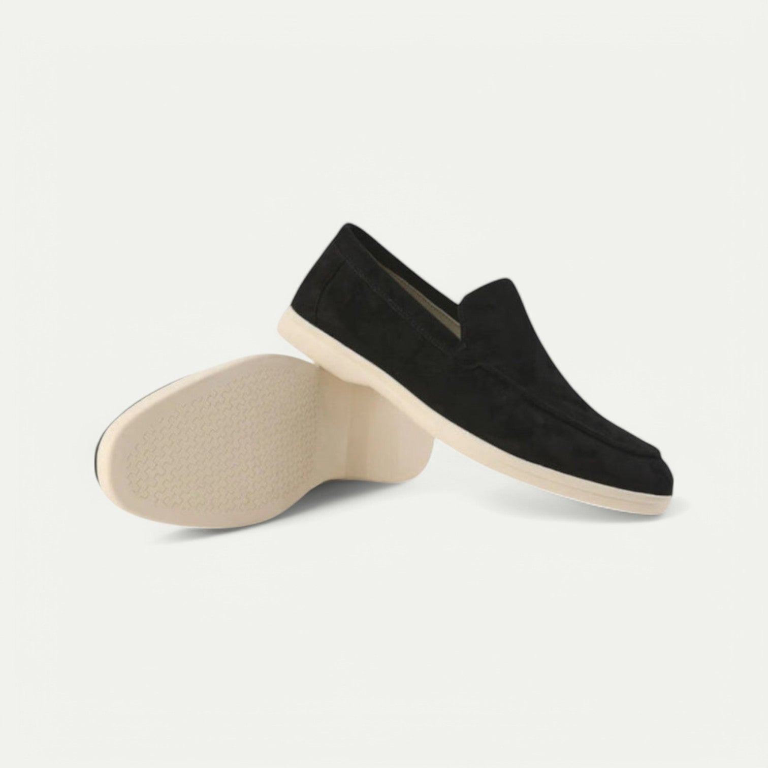 Azirado men's suede loafers in black with comfortable sole for stylish casual wear