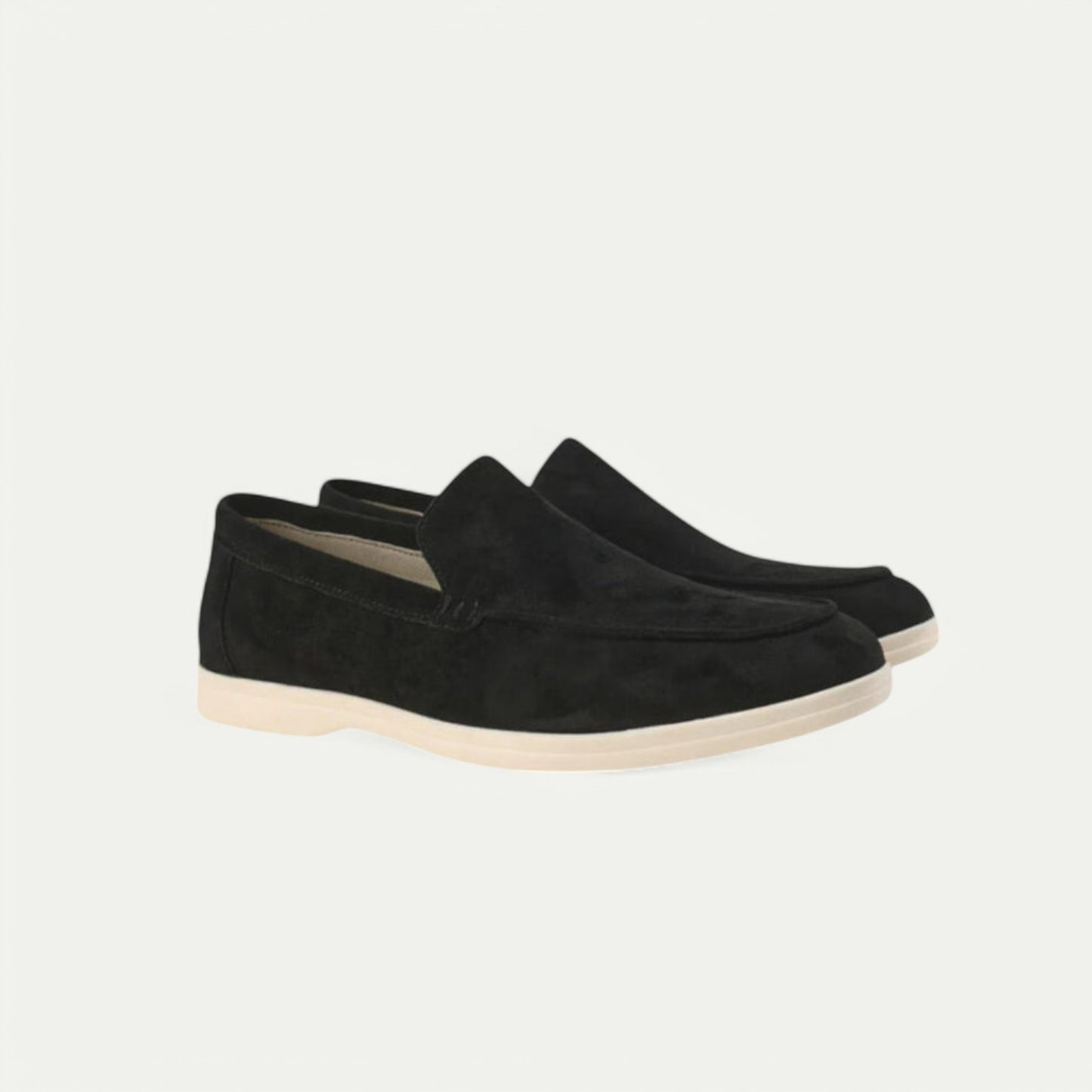 Azirado men's suede loafers in black with a comfortable slip-on design and lightweight sole