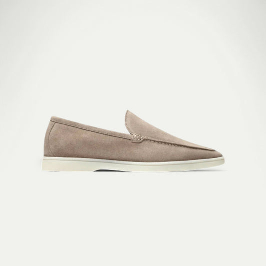Azirado men's suede loafers in light brown with a sleek design for casual elegance