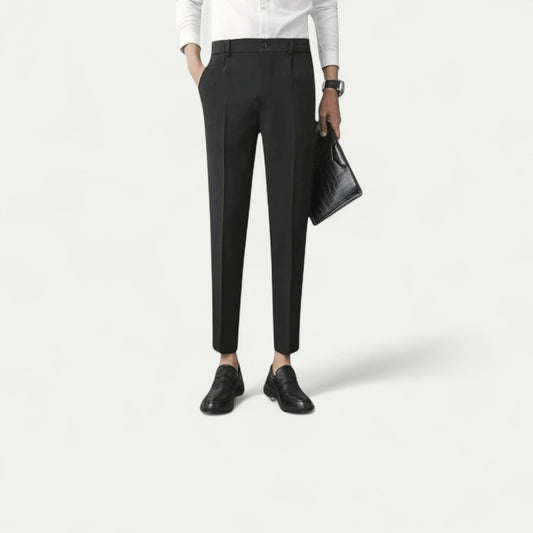 Azirado stylish black dress pants for men, featuring a tailored fit and smooth fabric.