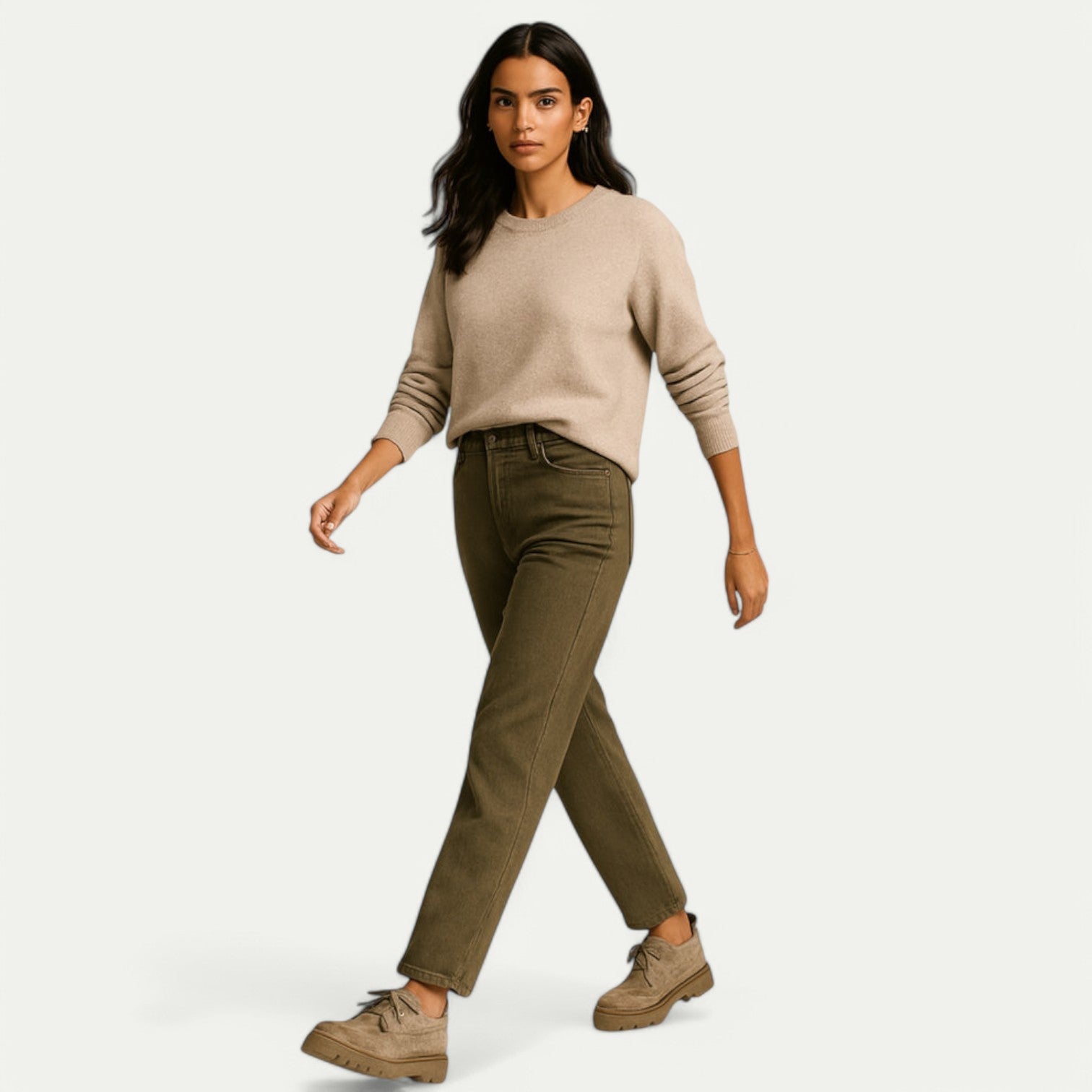 Azirado loafers in tan, paired with casual outfit for a stylish everyday look