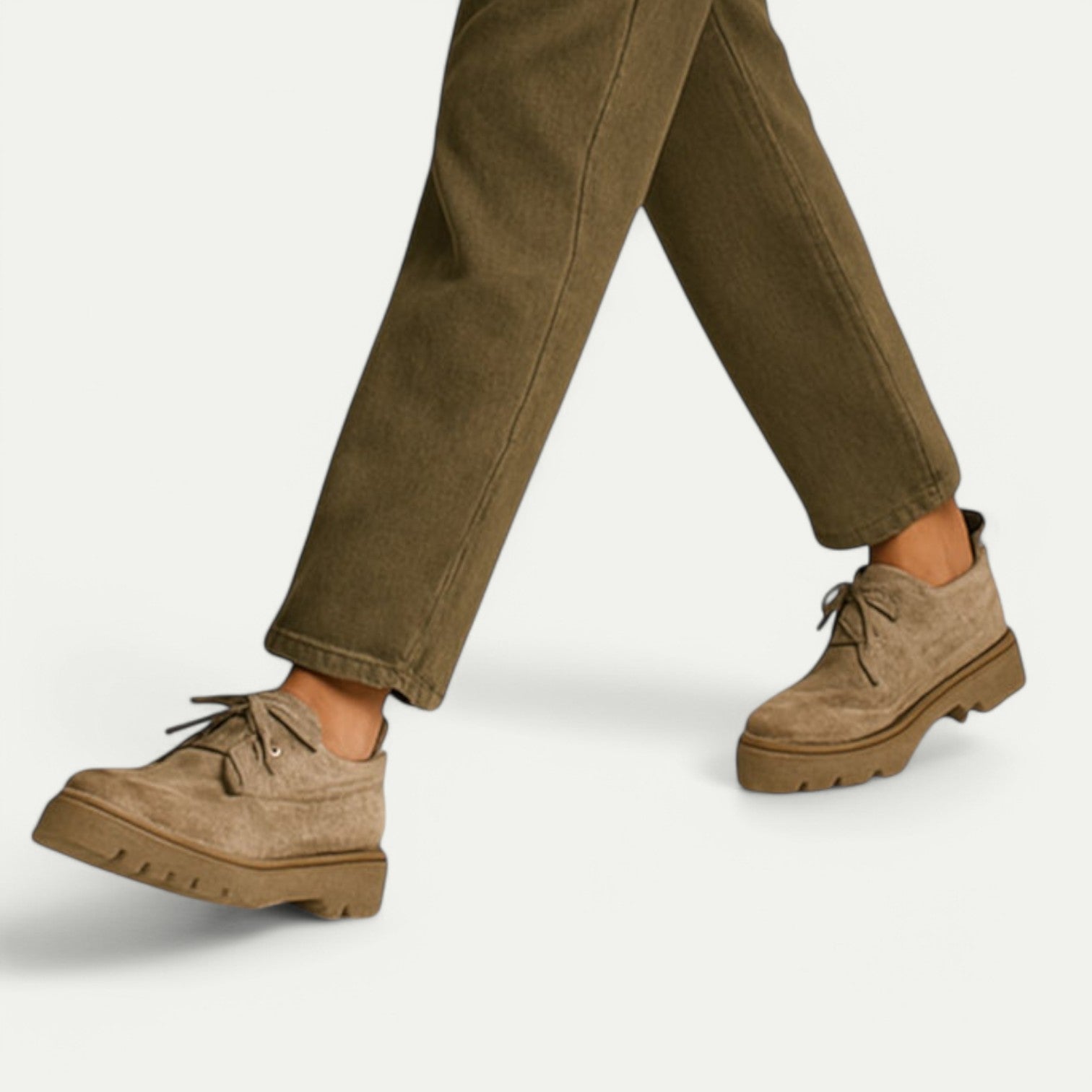 Azirado Suede Loafers in Beige with Comfortable Sole for Casual Everyday Wear