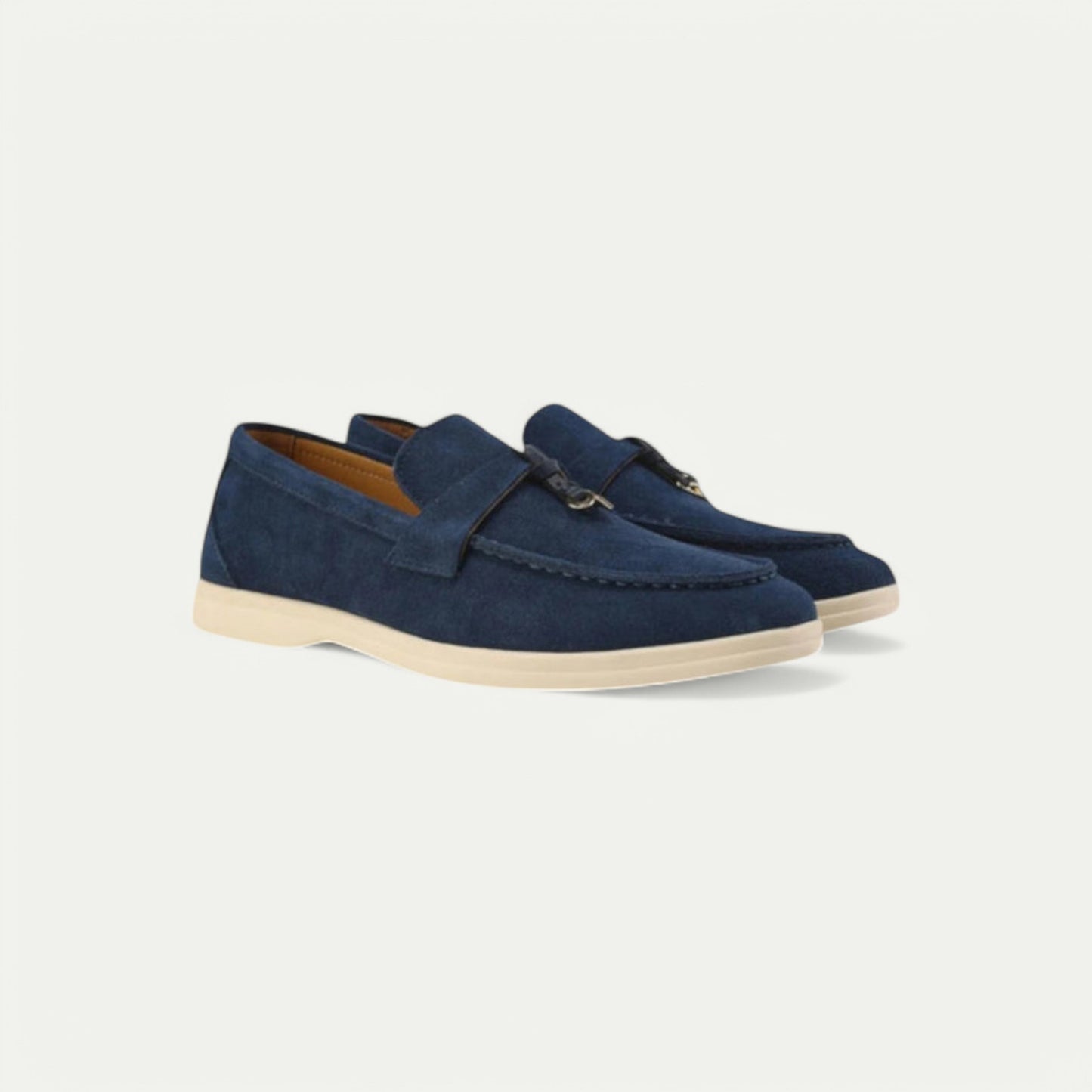 Azirado Navy Suede Loafers with Classic Design and Comfortable Sole for Casual Wear