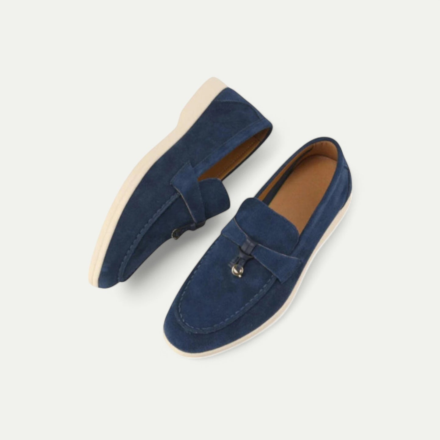 Azirado Navy Blue Suede Loafers with Classic Design and Comfortable Sole