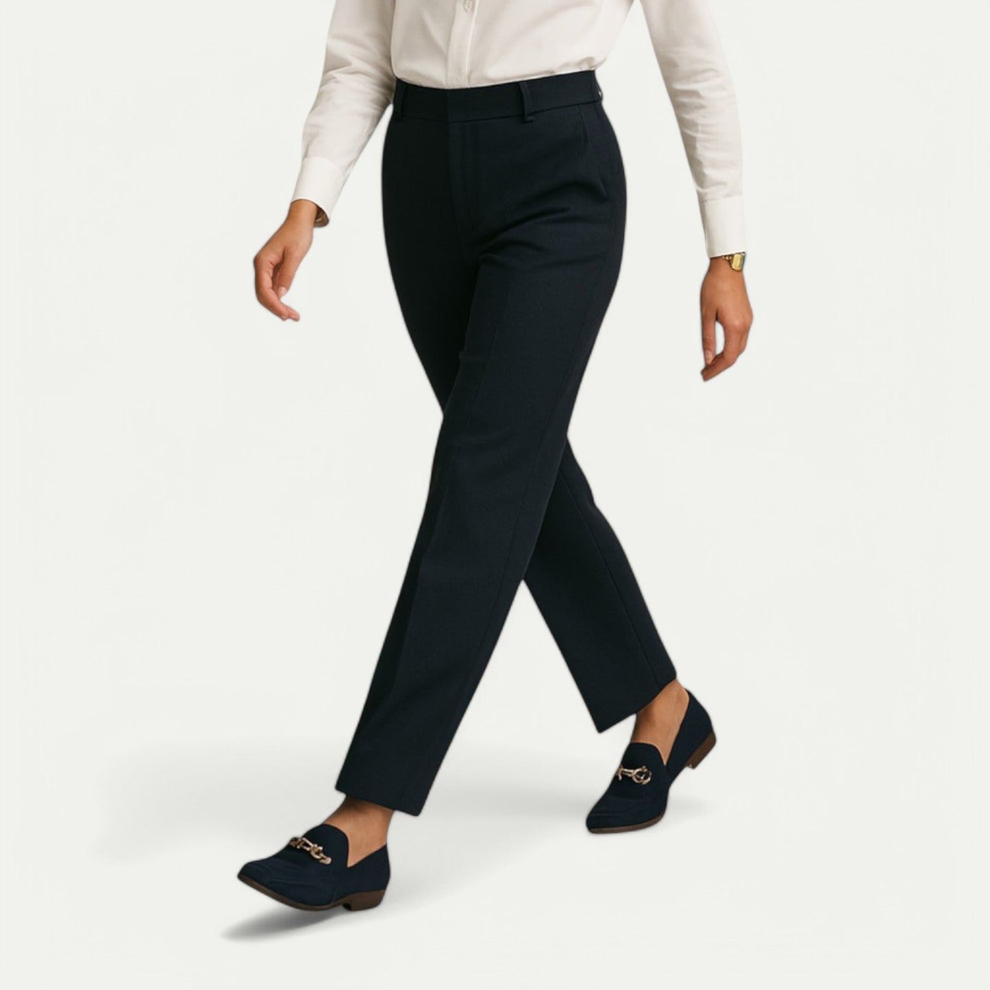 Azirado Women's Stylish Black Trousers with Tailored Fit for Formal and Casual Wear