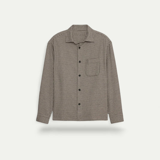 Azirado men's flannel overshirt in a stylish check pattern with button closure and pocket